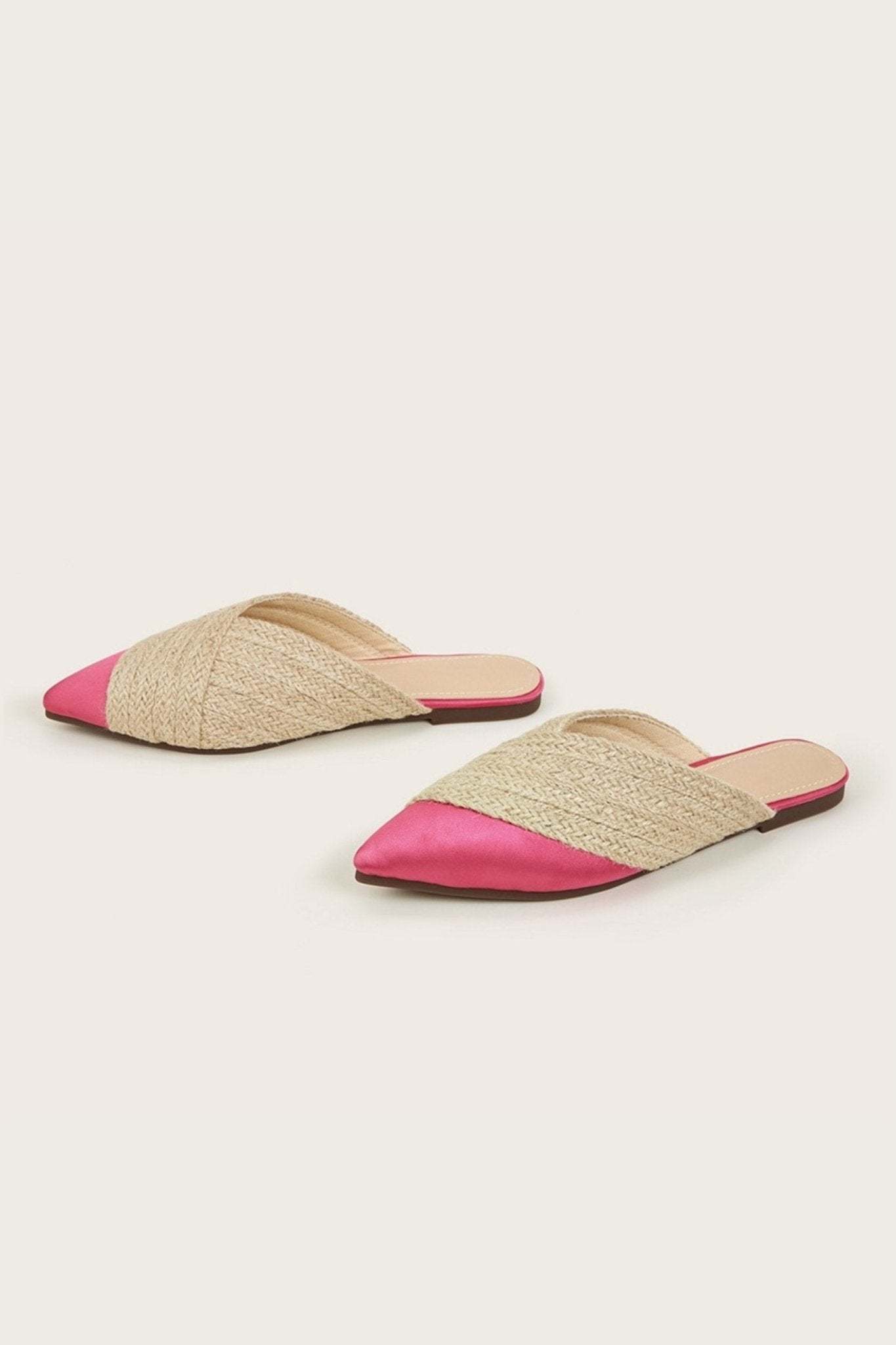 Apphia Woven Satin Slippers-Sunfere