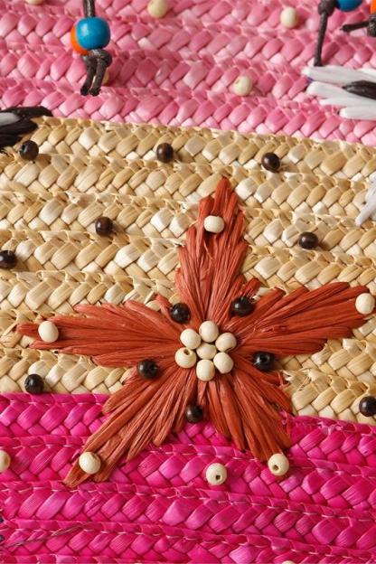 Arora Embroidered Seastar Weave Straw Tote Bag