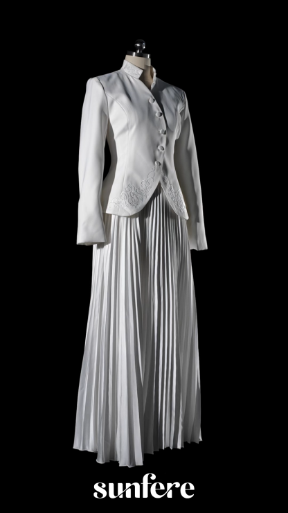 Christine Embroidery Pleated Skirt Set