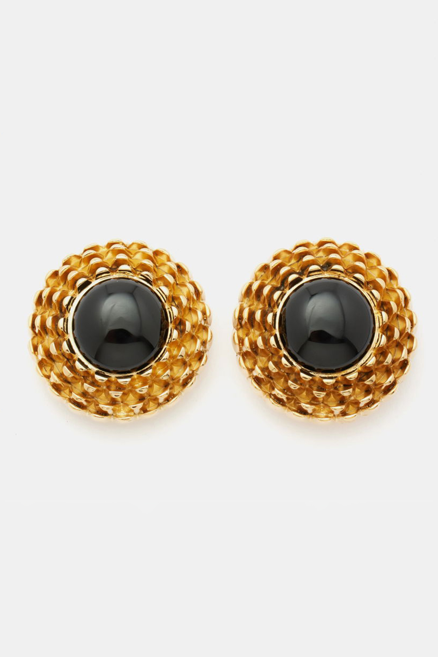 Vintage Textured Circle Stud Earrings
