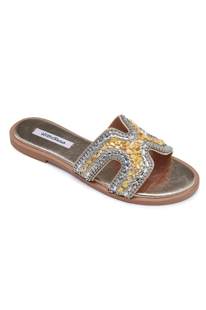 shoes-Barbara Gravel Decor Sandals-SSH00604022610-Silver-37 - Sunfere