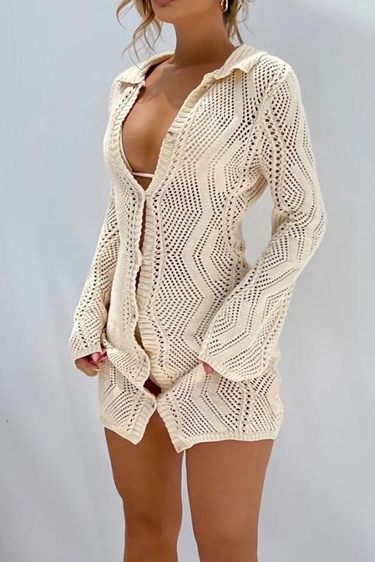 Basis crochet button-up cover-up-Sunfere