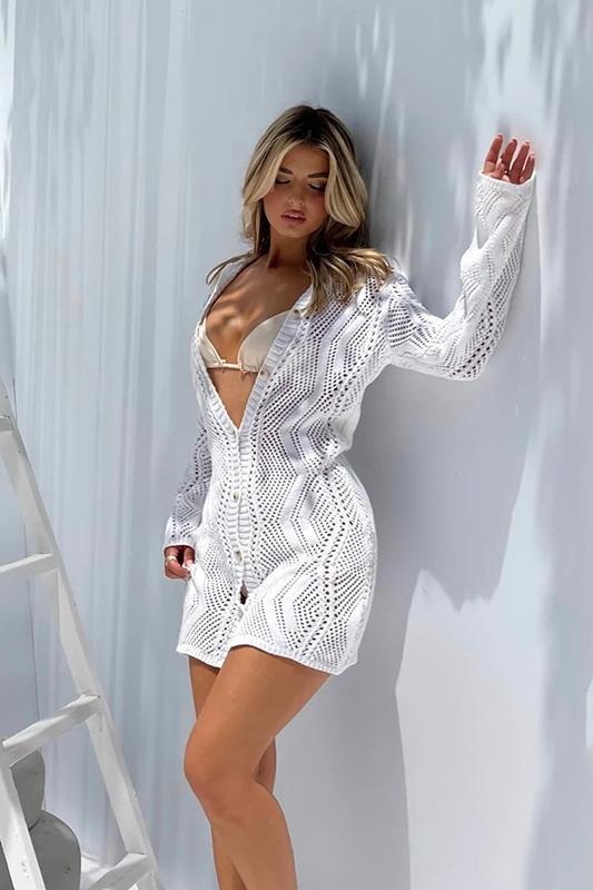 Basis crochet button-up cover-up-Sunfere