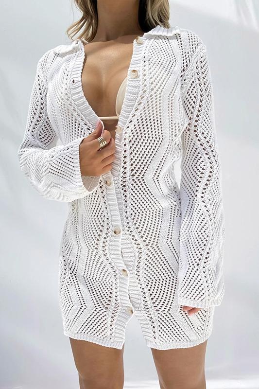 Basis crochet button-up cover-up-Sunfere