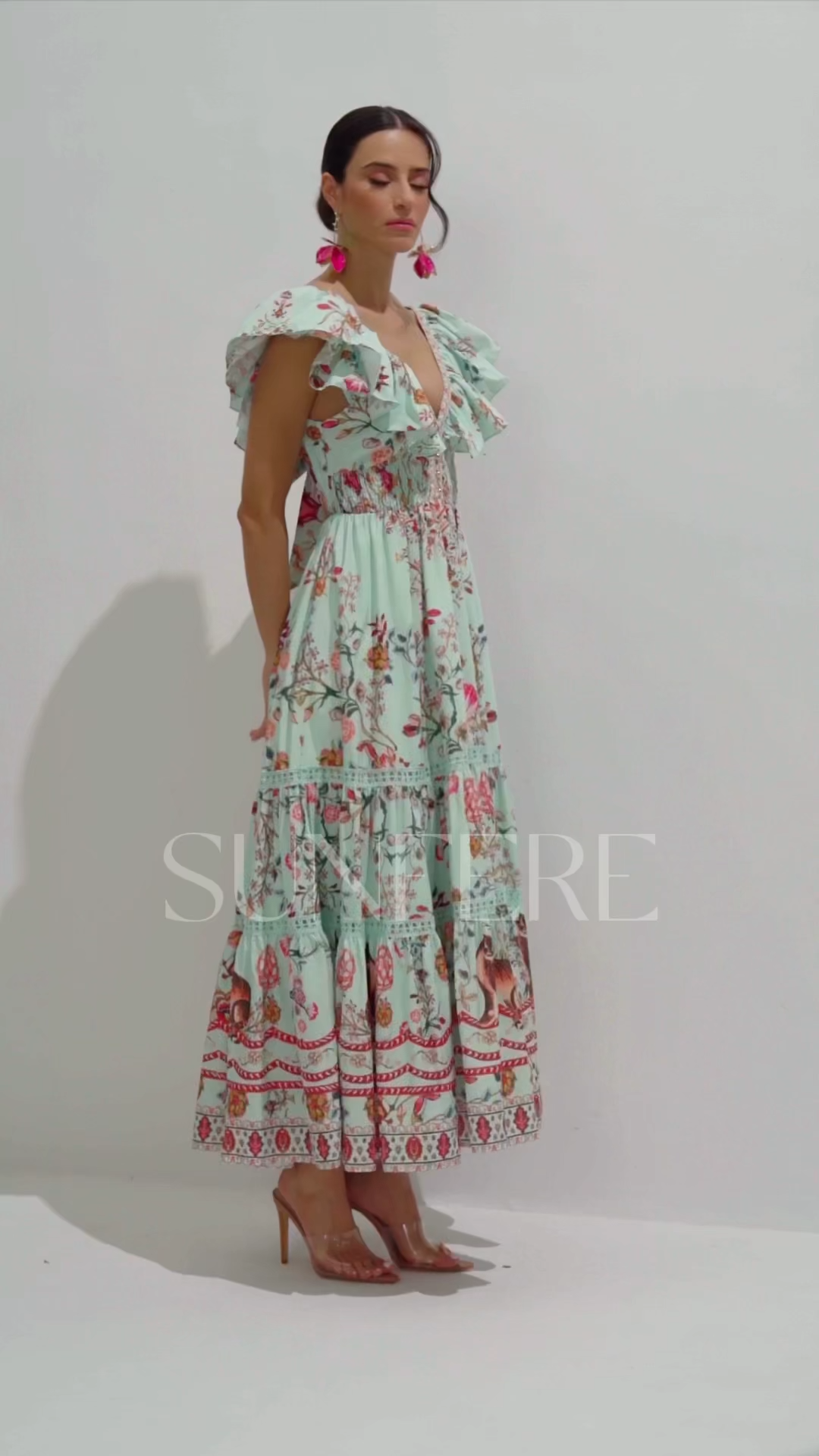 Marissa Floral Print V-neck Maxi Dress