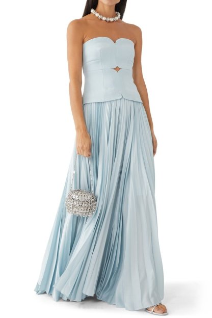 set-Beatrice Cut-out Pleated Set-SS00604082641-Light Blue-S - Sunfere