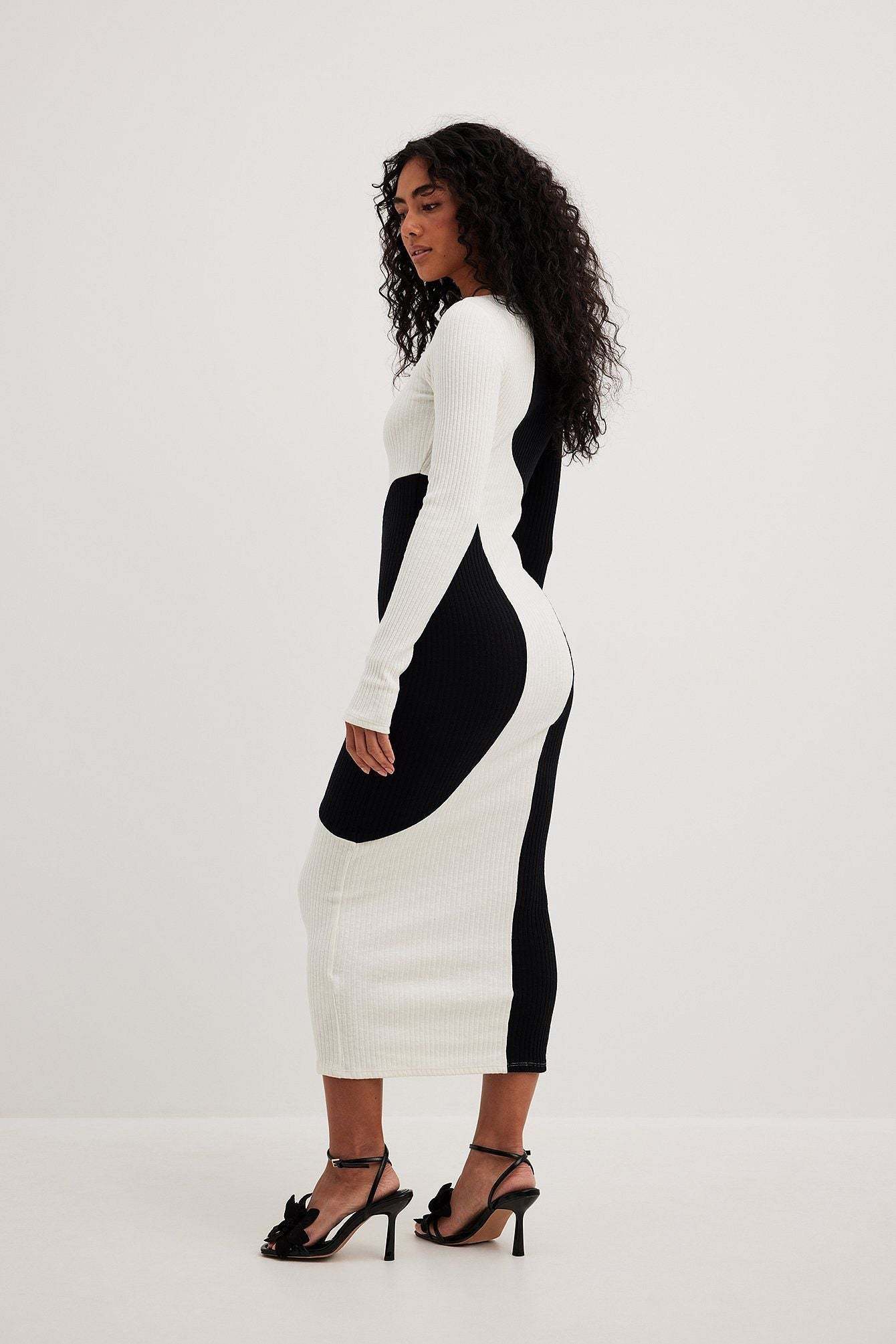 Belen Contrast Knit Midi Dress-Sunfere