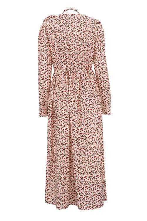 Bertha Flower V Neck Midi Dress-Sunfere