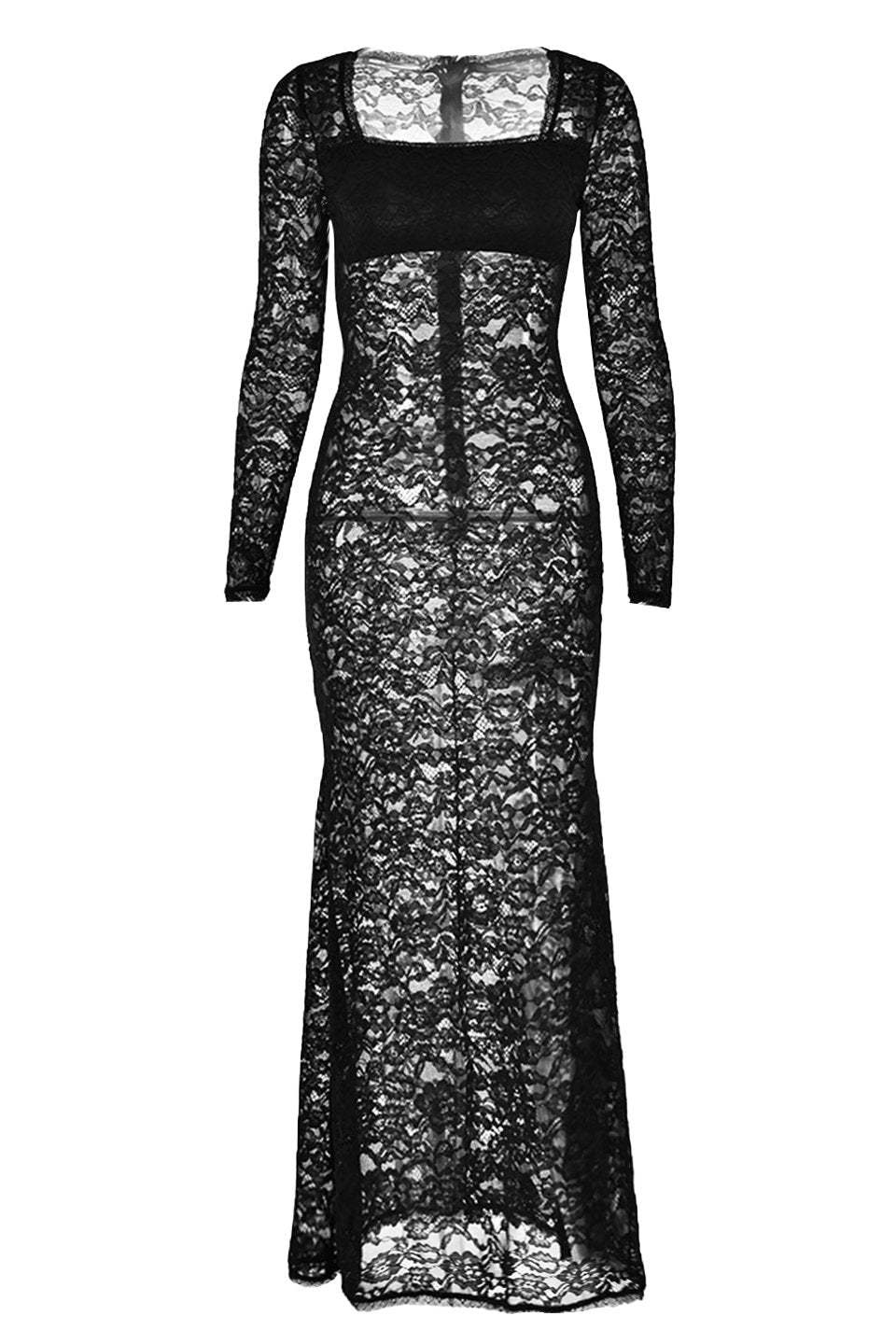 dresses-Bertha Square Neck Lace Maxi Dress-SD00211061825-Black-S - Sunfere