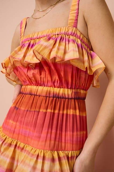 dresses-Bertina Printed Tiered Maxi Dress-SD00603222514-Multi-S - Sunfere