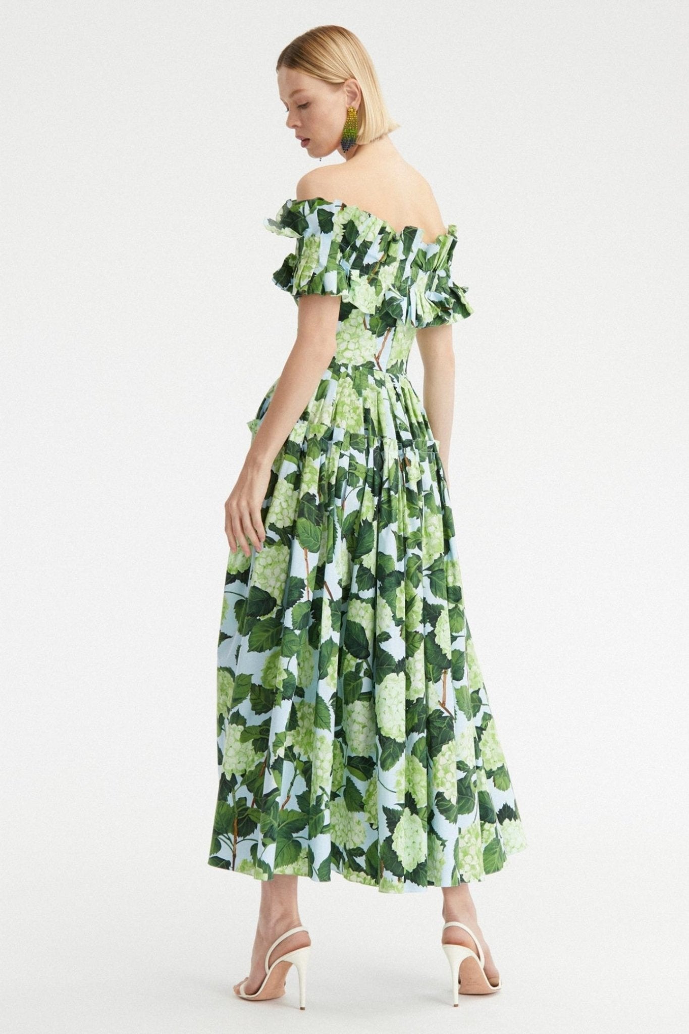 Bess Printed Ruffle Off-shoulder Tiered Maxi Dress
