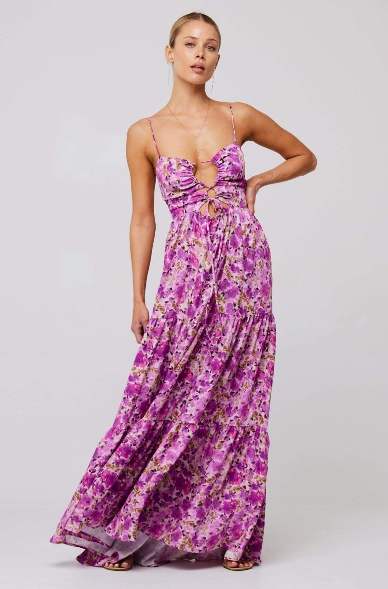 dresses-Beverly Printed Cut-out Maxi Slip Dress-SD00604172697-Purple-S - Sunfere