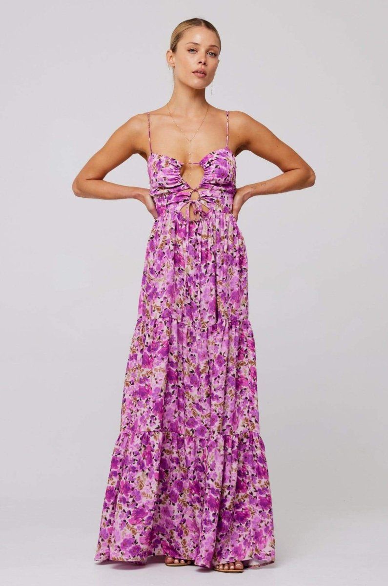 dresses-Beverly Printed Cut-out Maxi Slip Dress-SD00604172697-Purple-S - Sunfere