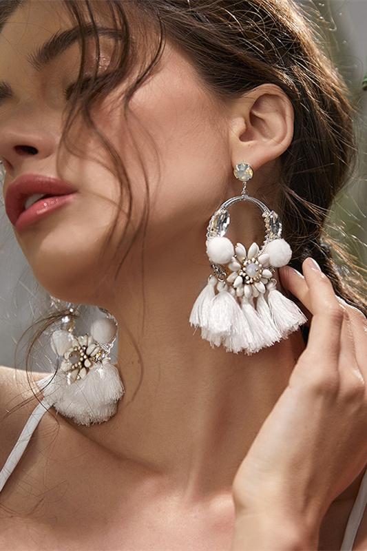 Boho Tassel Fringed Beaded Earrings-Sunfere