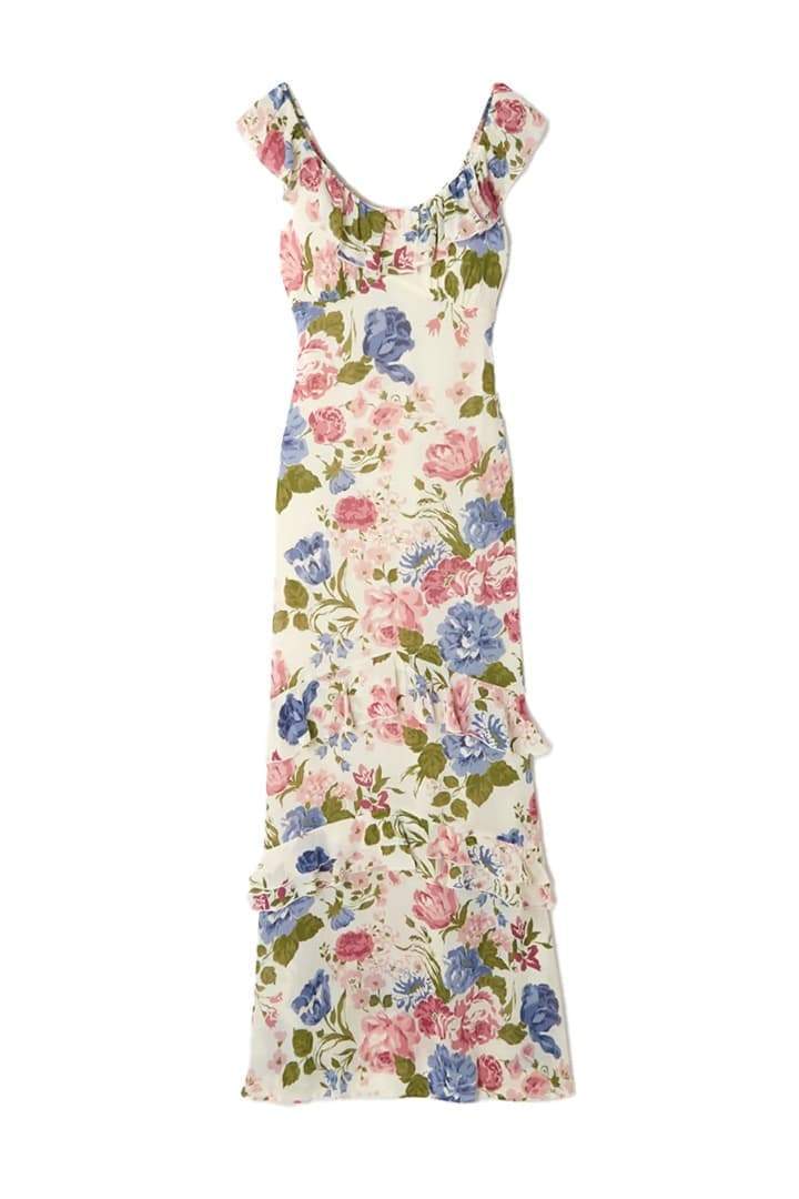 Bonnie Printed Ruffled Maxi Dress-Sunfere