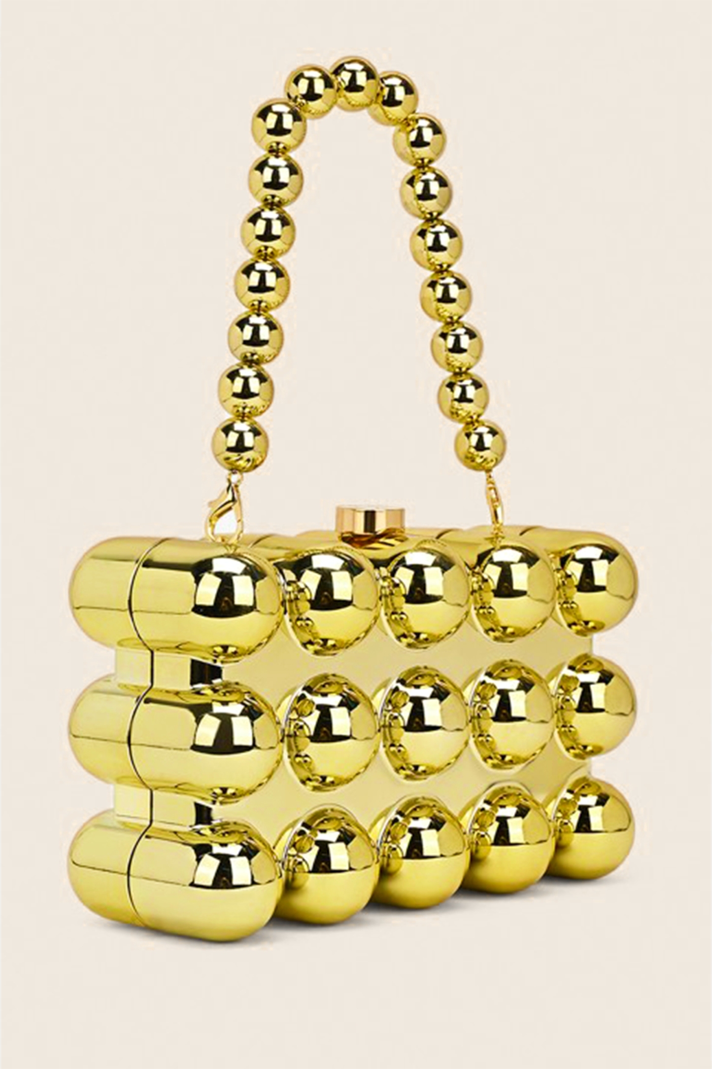 Metal Ball Beaded Clutch Bag