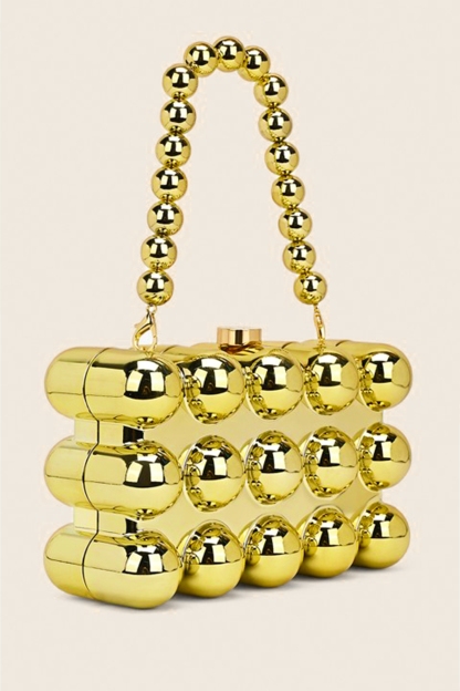 Metal Ball Beaded Clutch Bag