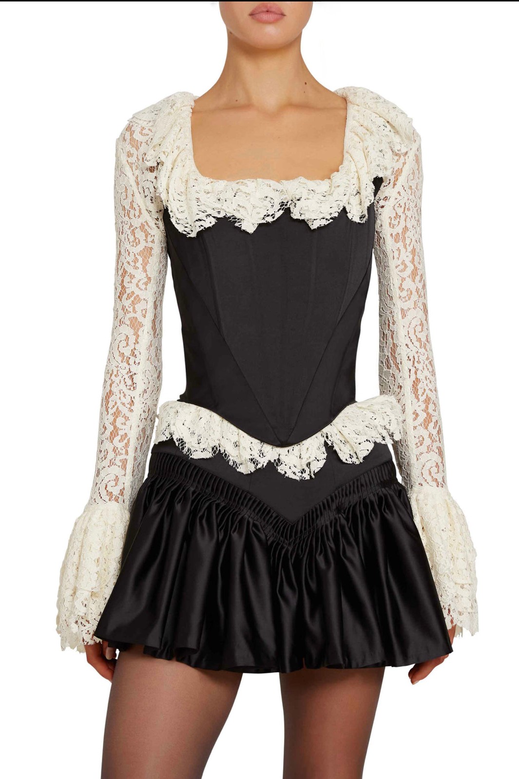 Mona Square Neck Velvet Corset Set