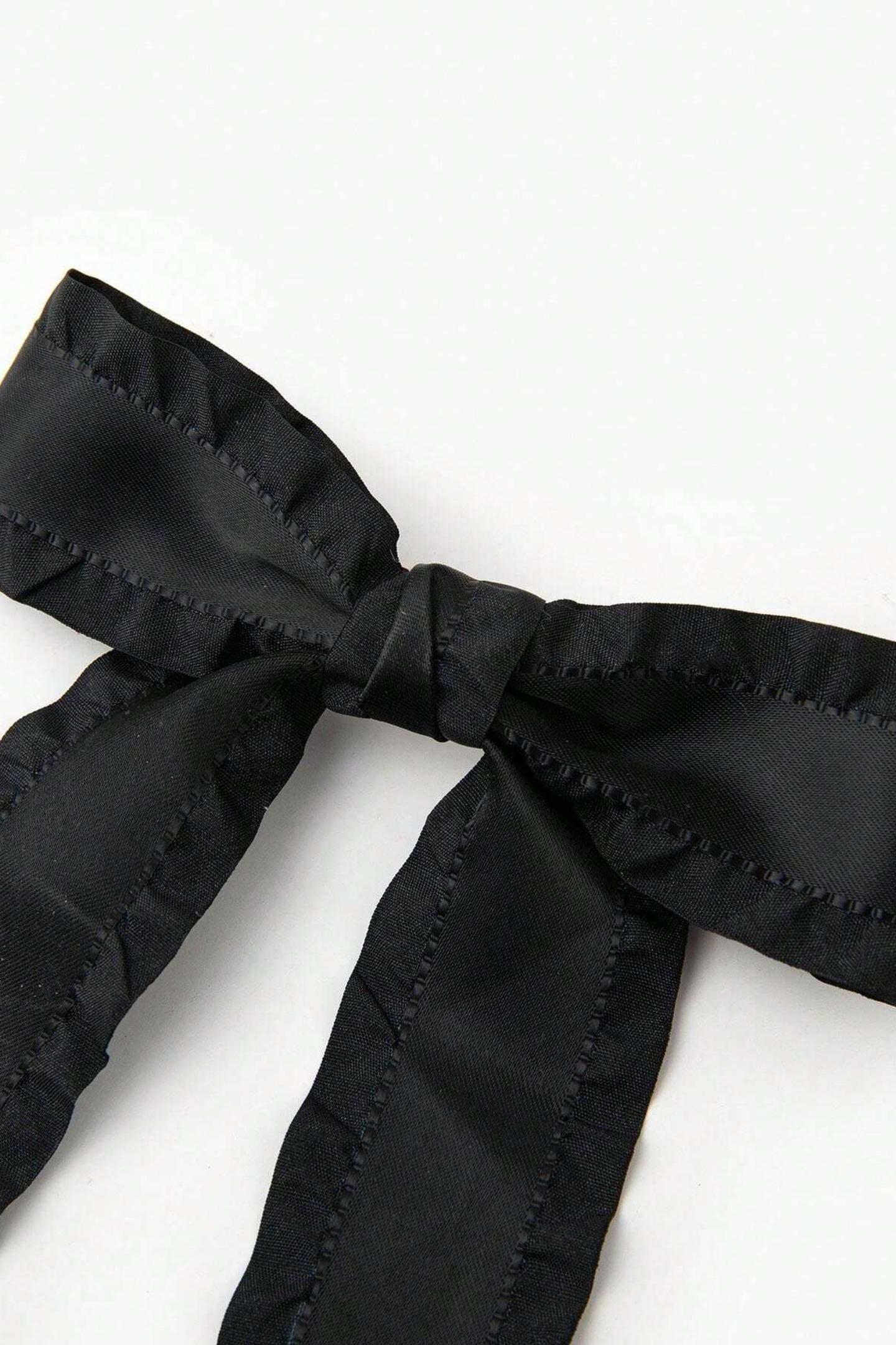 Ruffle Edge Bowknot Satin Hairclip