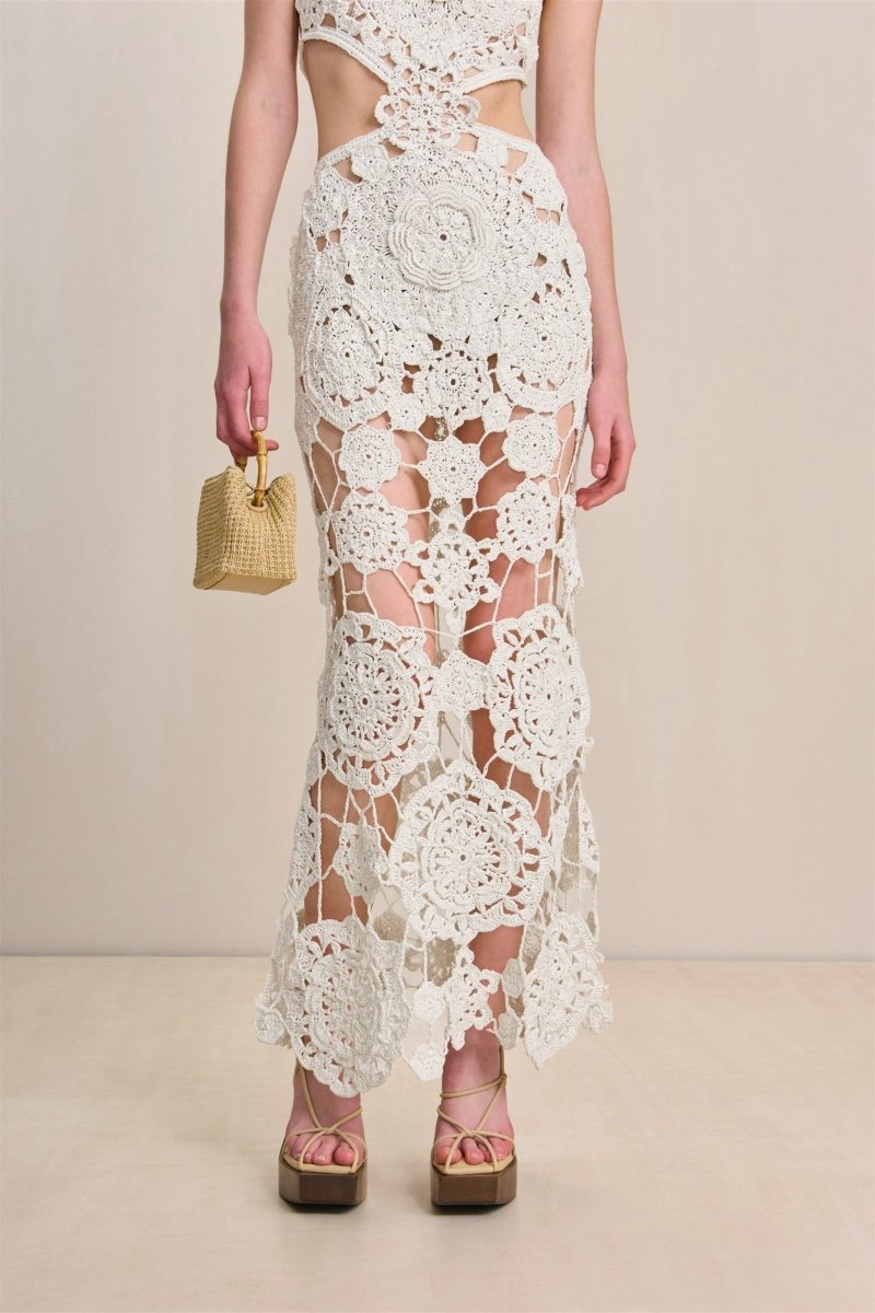 Camille Halterneck Cut-out Knit Maxi Dress-Sunfere