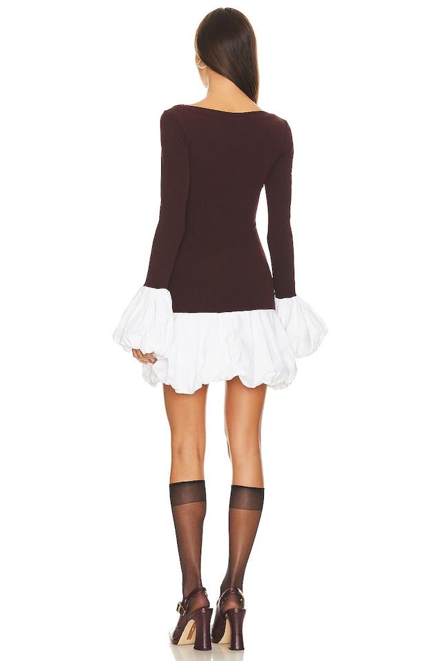 Candice Balloon Sleeves Knit Mini Dress-Sunfere