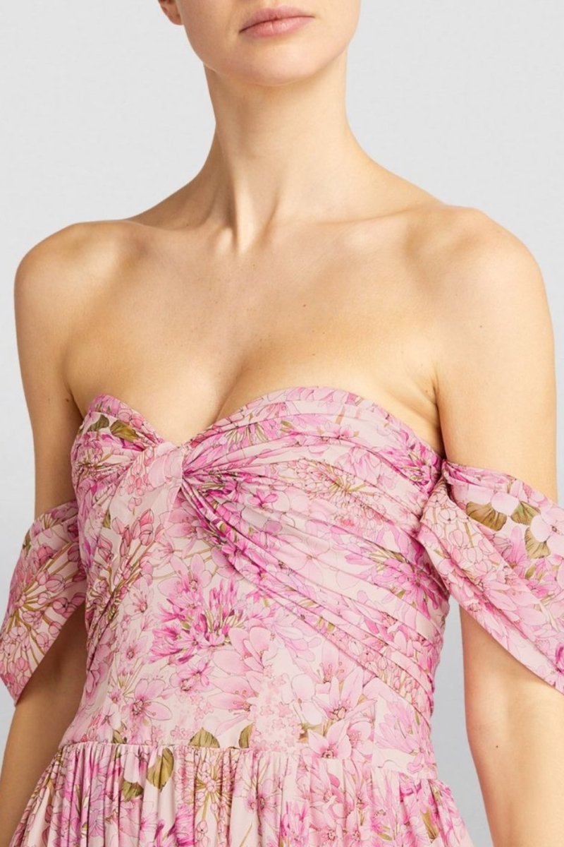 dress-Casey Printed Pleated Midi Dress-SD00205102776-Pink-S - Sunfere