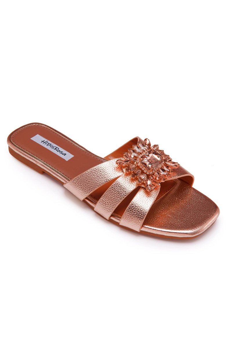 shoes-Cathy Rhinestone Decor Slide Sandals-SSH00603272550-Blue-37 - Sunfere