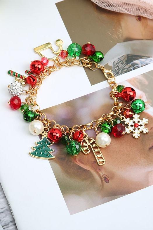 accessories-Celeste Snowflake Crystal Pendant Bracelet-SA00611091868-Multi - Sunfere