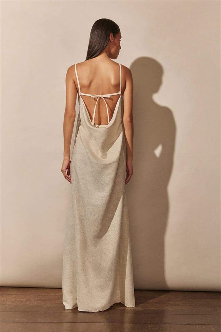 Celeste V-neck Flower High Slit Maxi Dress-Sunfere