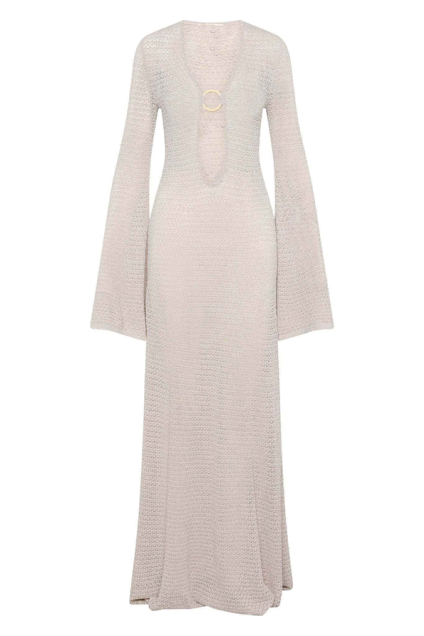 Chaya V-neck Crochet Knit Maxi Dress-Sunfere