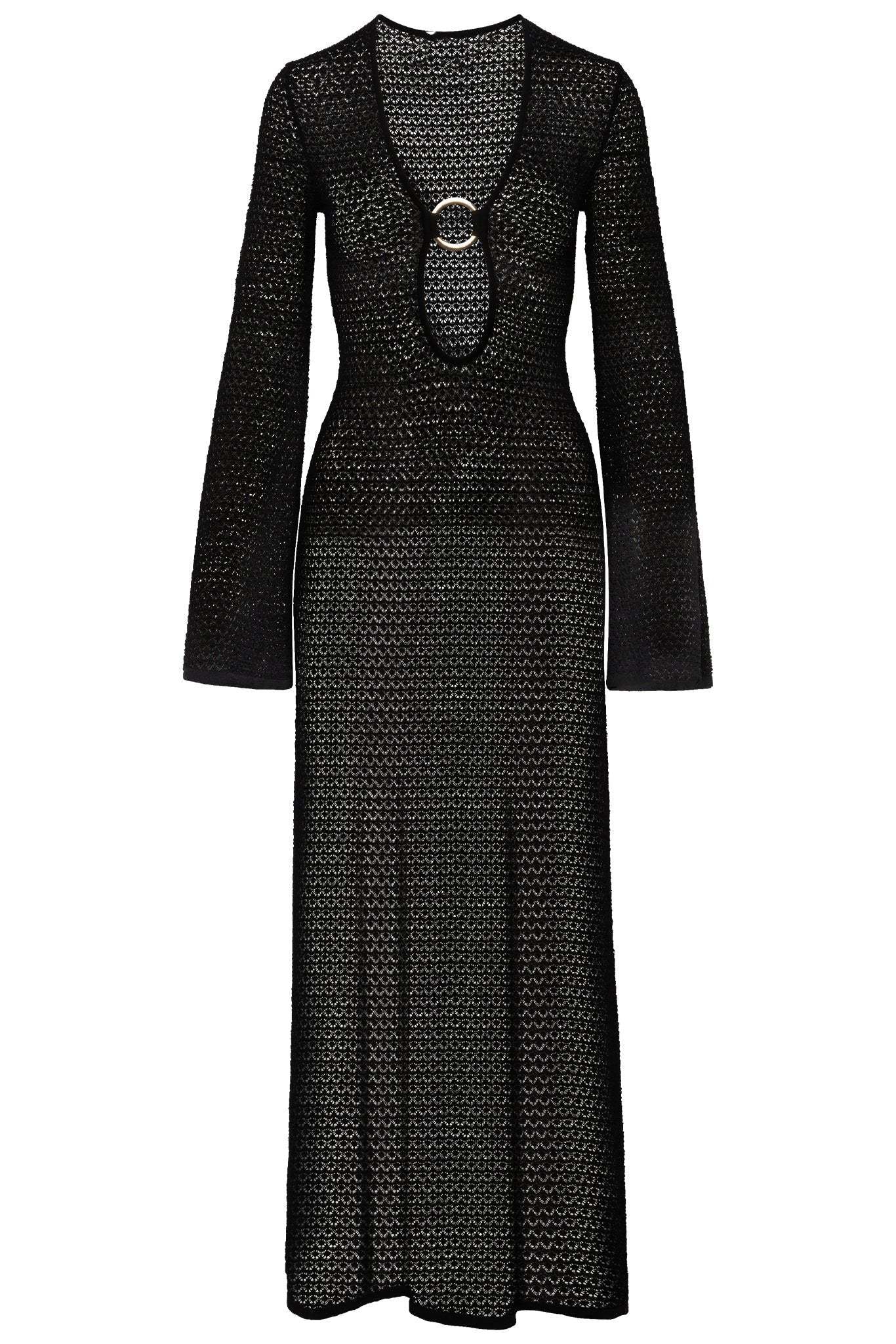 Chaya V-neck Crochet Knit Maxi Dress-Sunfere