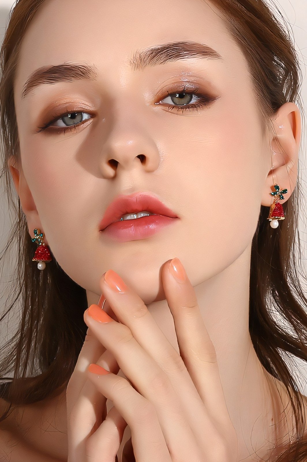 Christmas Bowknot Jingle Bell Drop Earrings-Sunfere