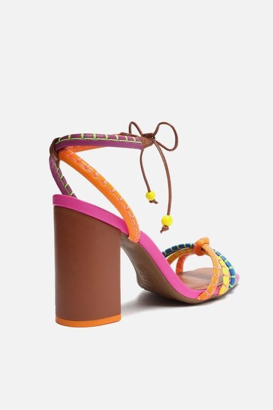 Ciara Block Heel Knot Strap Sandals-Sunfere
