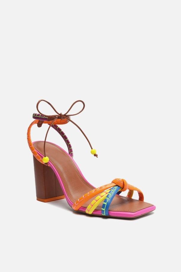 shoes-Ciara Block Heel Knot Strap Sandals-SSH00202022293-Hot Pink-37 - Sunfere