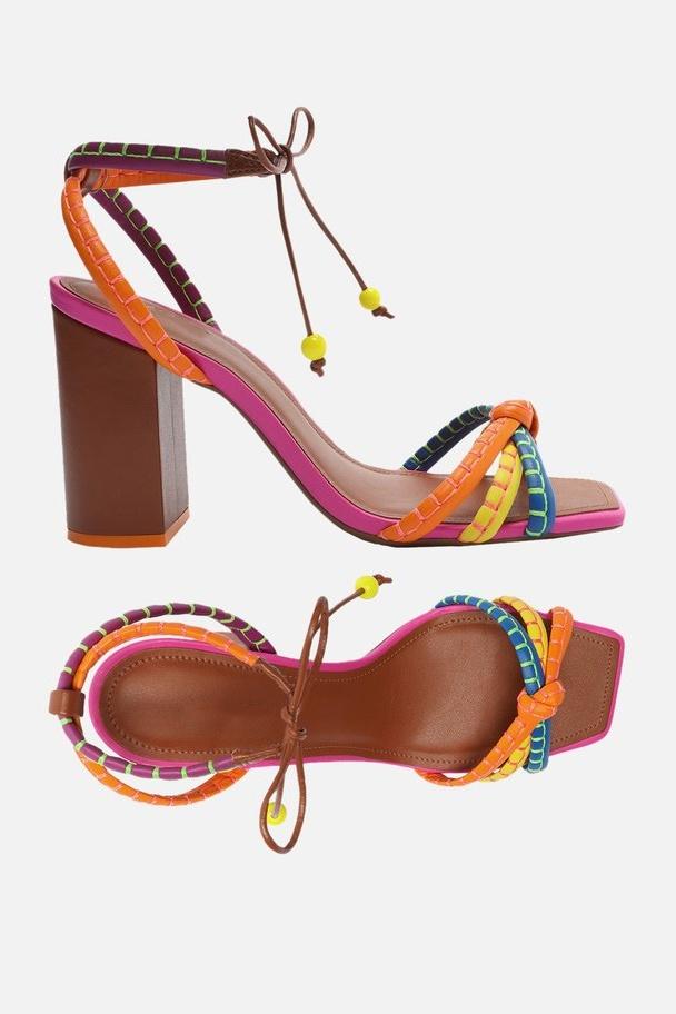 Ciara Block Heel Knot Strap Sandals-Sunfere