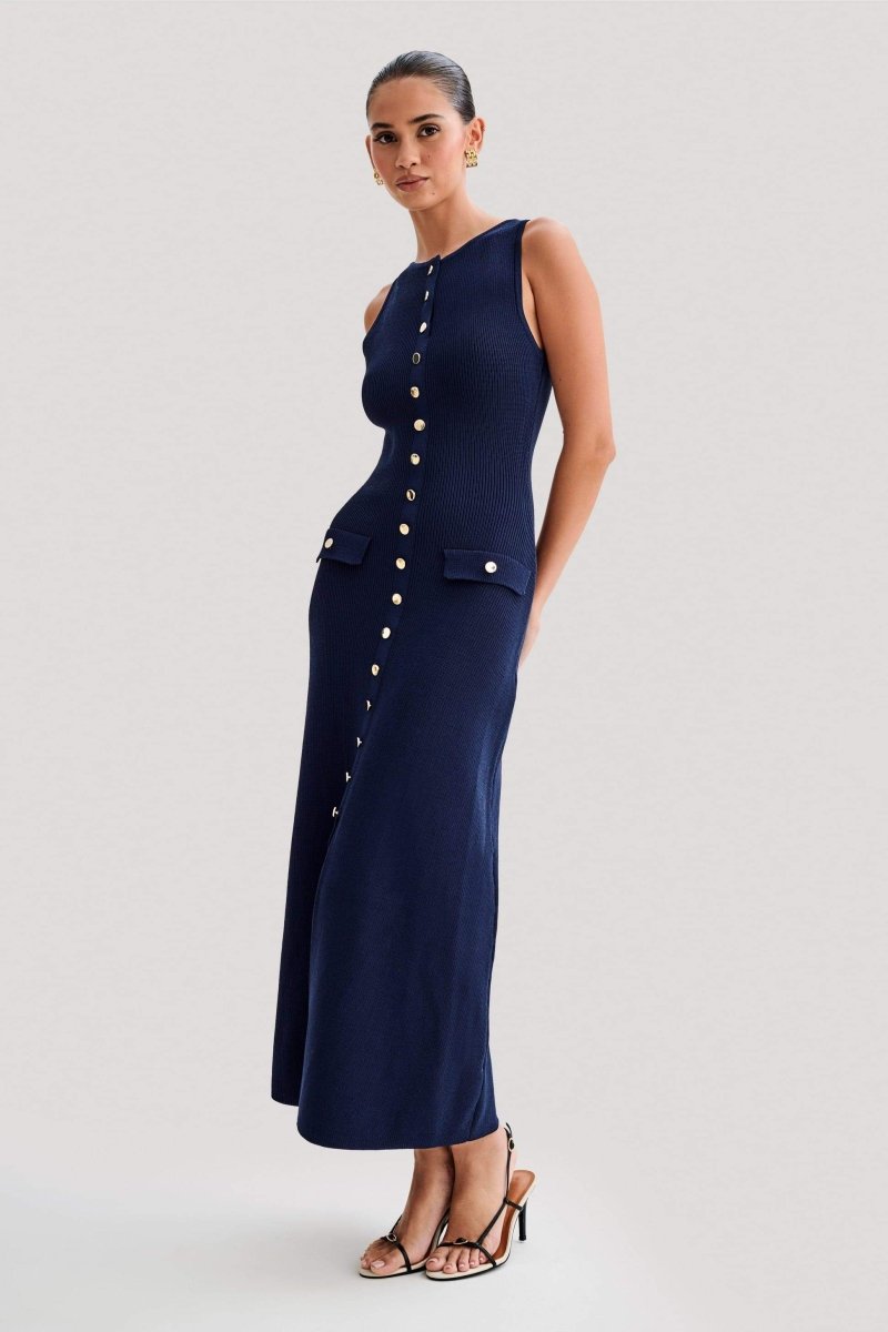 dresses-Claire Knit Sleeveless Maxi Dress-SD00606042876-Blue-S - Sunfere