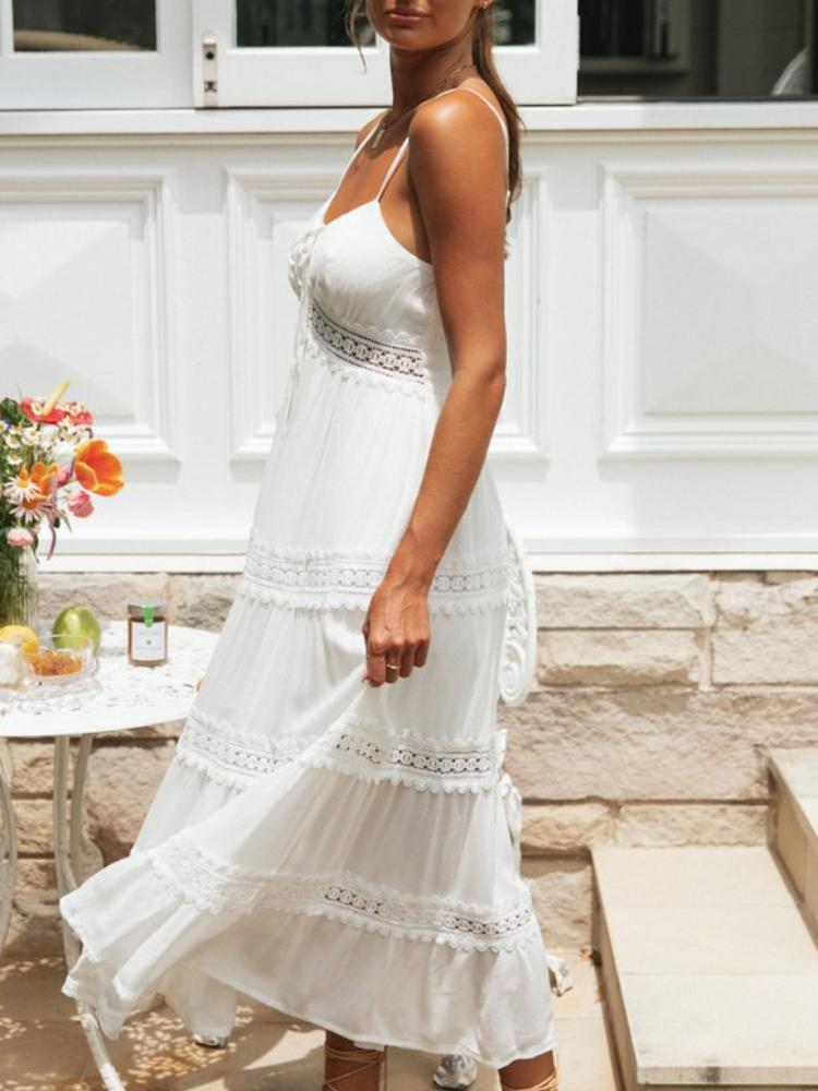 Cora Lace Trim A-line Maxi Sundress-Sunfere