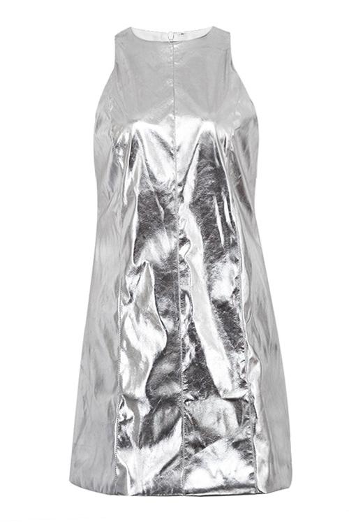 Coral Metallic Mini Shift Dress-Sunfere – sunfere