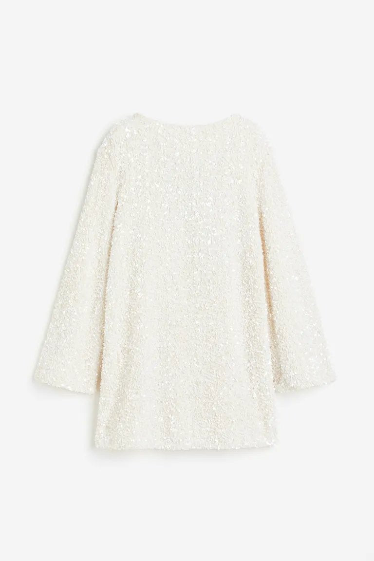 dresses-Coral Sequins Tie-back Mini Dress-SD00212132043-White-S - Sunfere