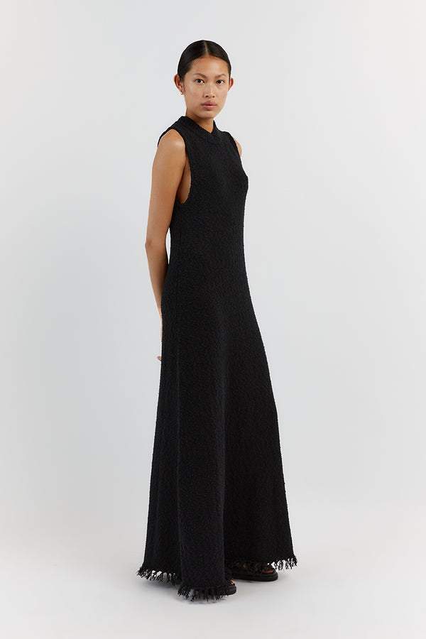 dresses-Cornelia Tassel Knit Maxi Tank Dress-SD00211271978-Black-S - Sunfere
