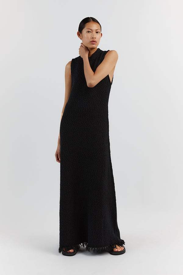 Cornelia Tassel Knit Maxi Tank Dress-Sunfere