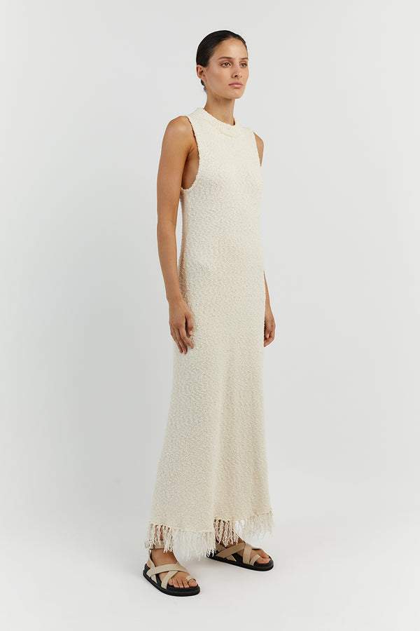 Cornelia Tassel Knit Maxi Tank Dress-Sunfere