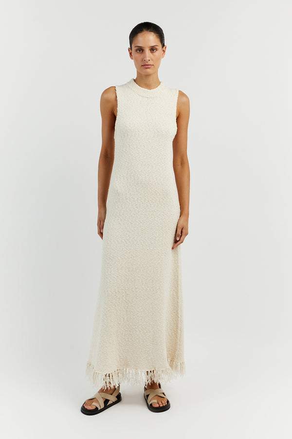 Cornelia Tassel Knit Maxi Tank Dress-Sunfere