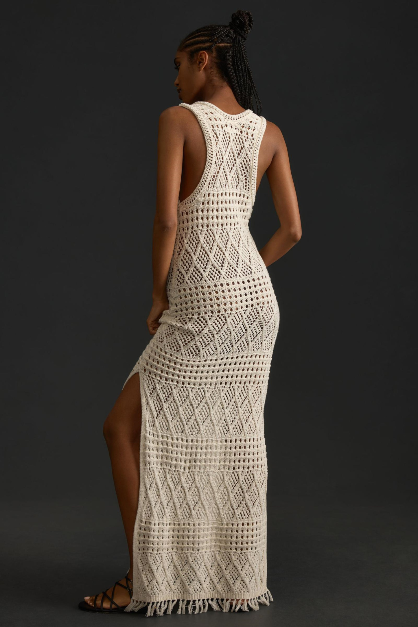 Cora Sleeveless Hollow Out Knit Maxi Dress-Sunfere