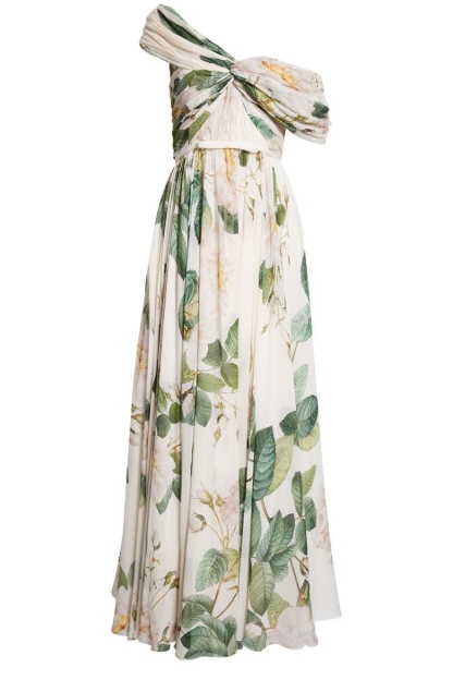Yvette Floral Printed Off-shoulder Maxi Dress