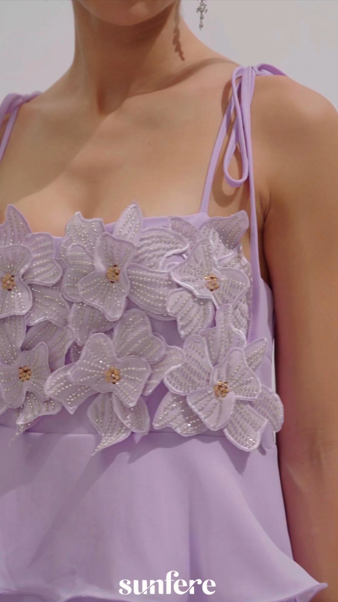 Clara Diamante Flower Tiered Maxi Slip Dress