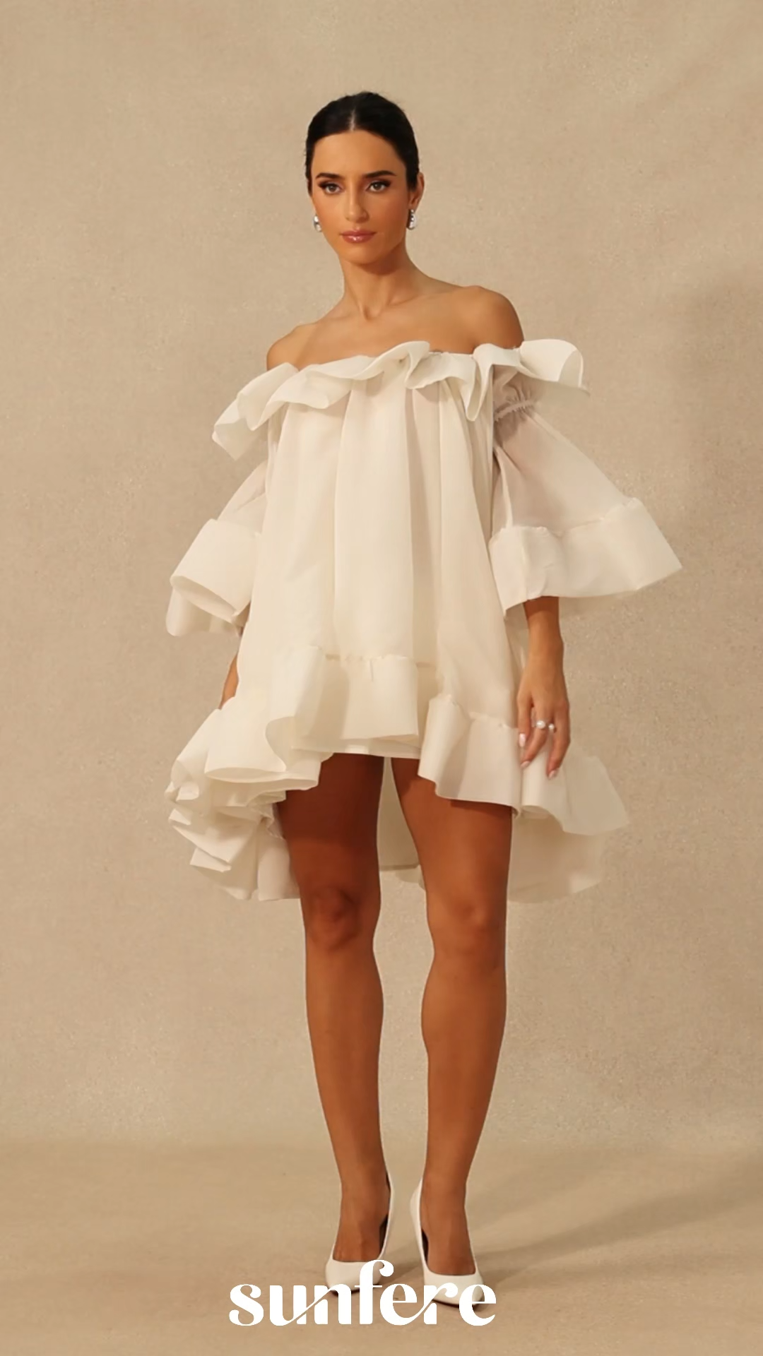 Jessica Off Shoulder Ruffle Mini Dress