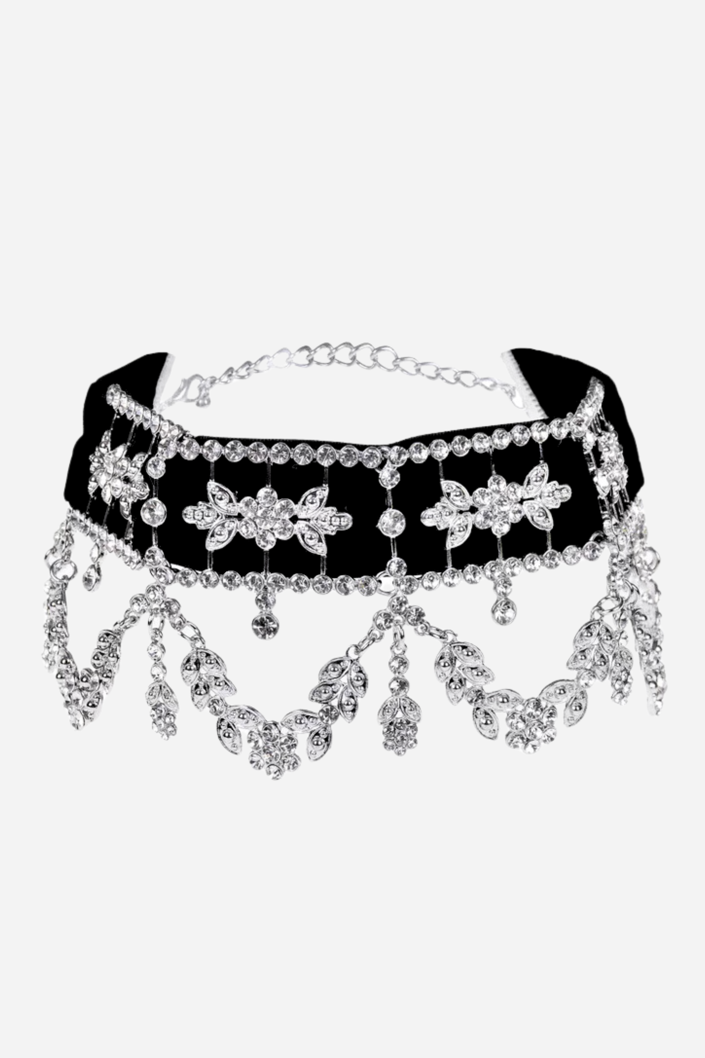 Beryl Diamond Velvet Choker Necklace
