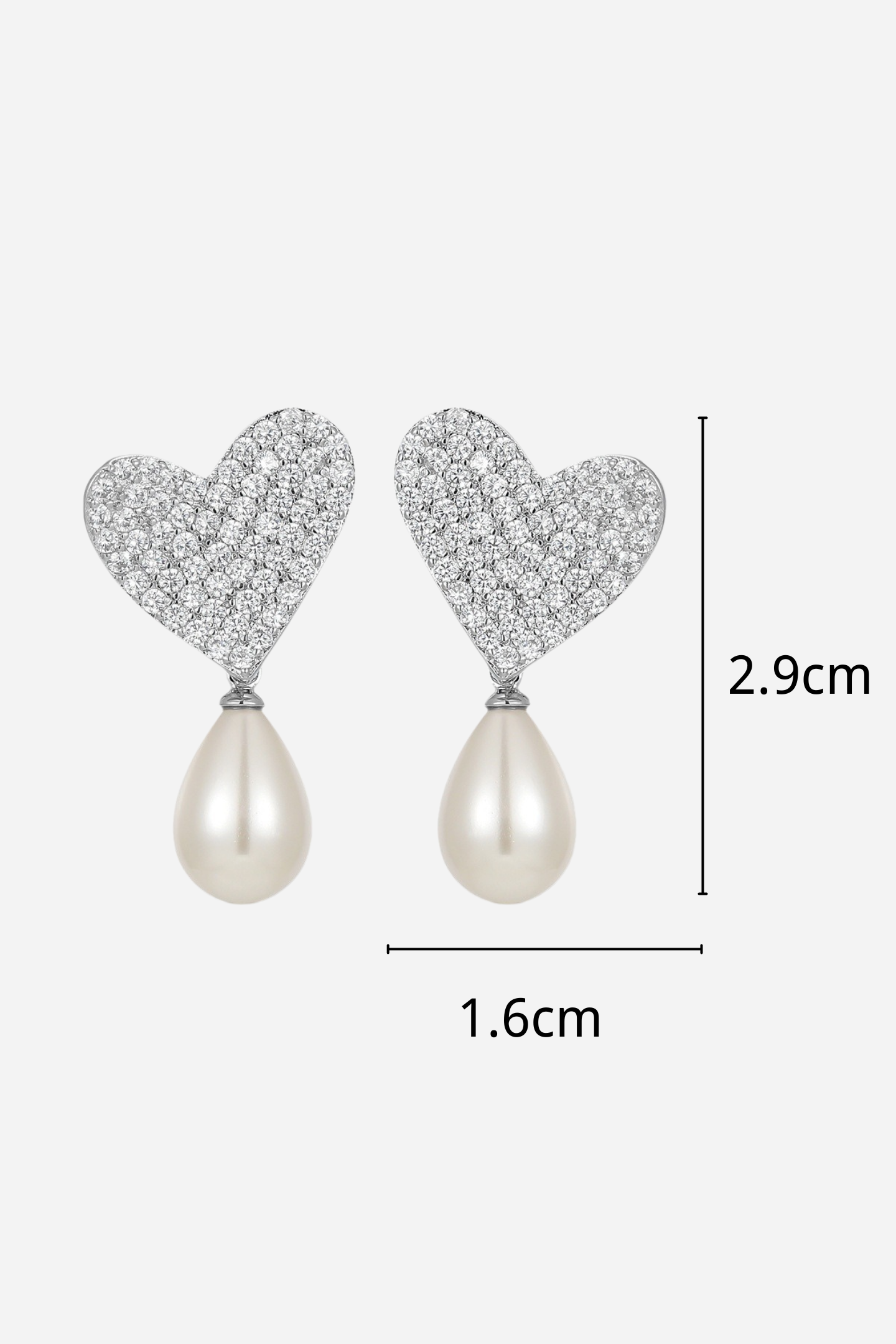 Hilary Heart Diamond Pearl Earrings