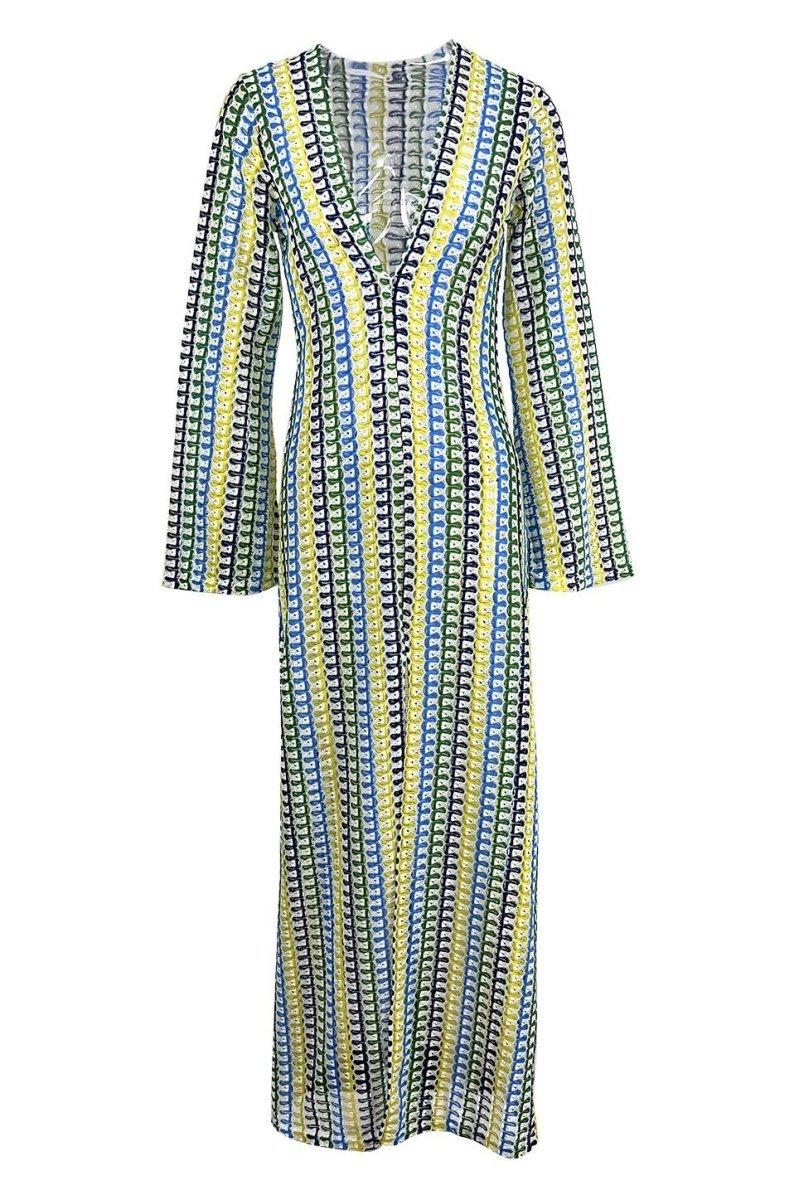 dresses-Dawn V-neck Slit Crochet Maxi Dress-SD00209281624MultiS - Sunfere